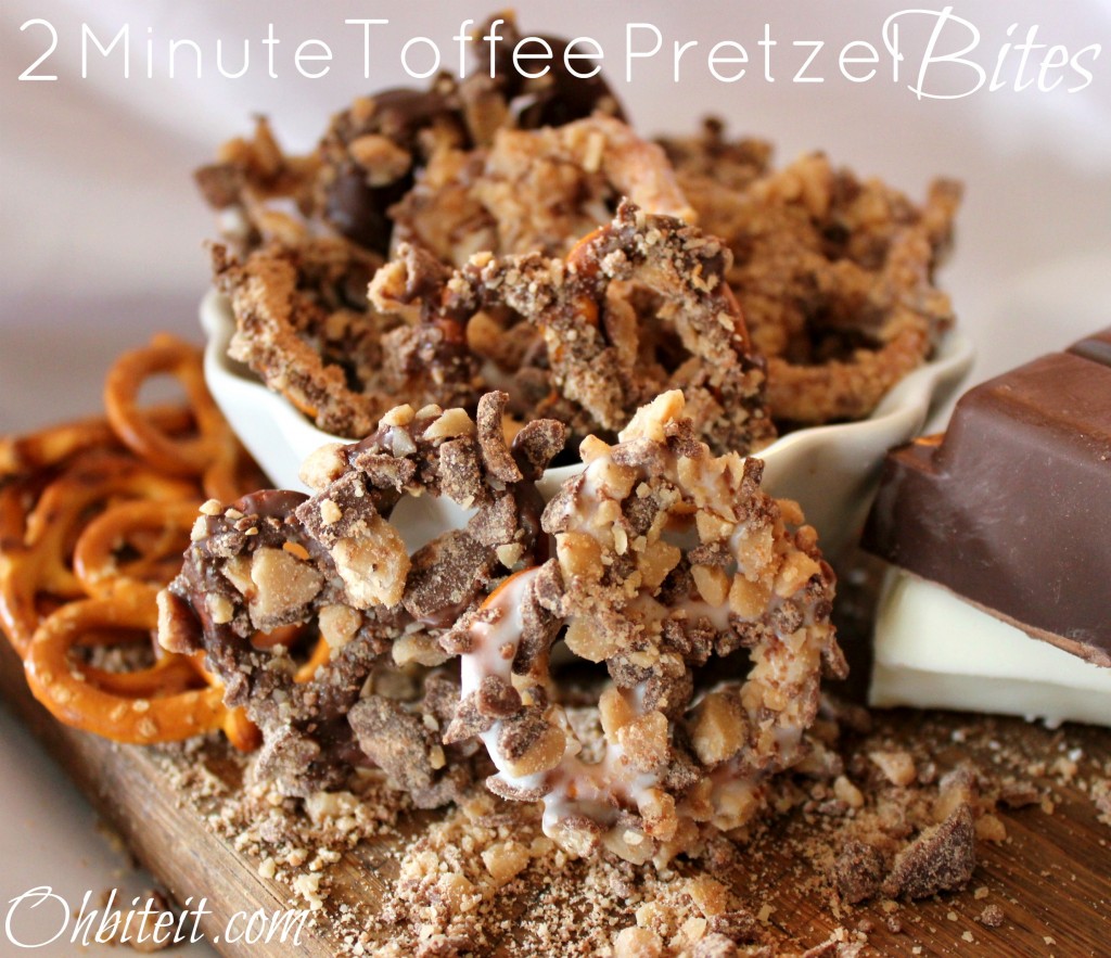 2 Minute Toffee Pretzel Bites!