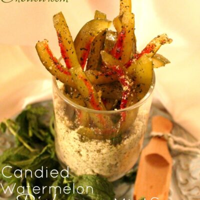 ~Candied Watermelon Rind..with Mint Sugar!