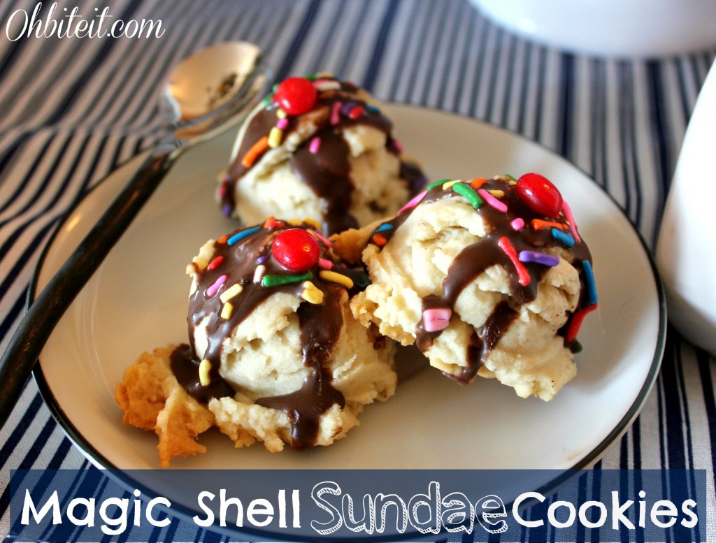 Magic Shell Sundae Cookies!