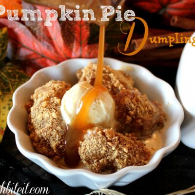 ~Pumpkin Pie Dumplings…Simmered in Caramel Sauce!