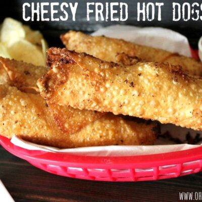 ~Cheesy Fried Hot Dogs!
