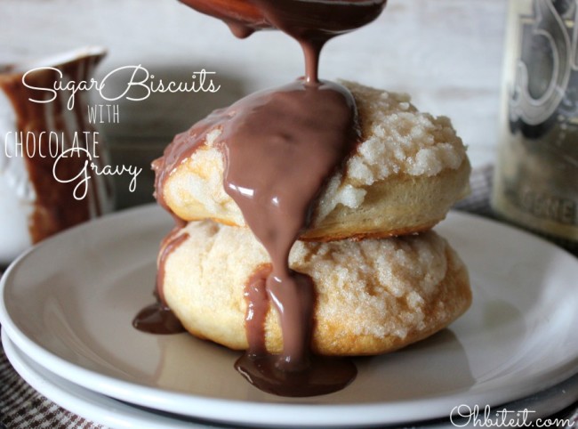 Sugar Biscuits with Chocolate 'Gravy'