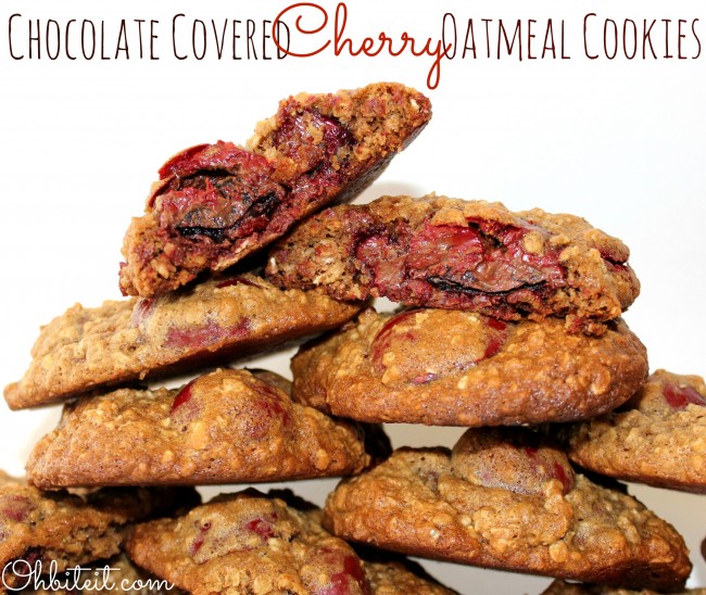 Chocolate Covered Cherry Oatmeal Cookies!