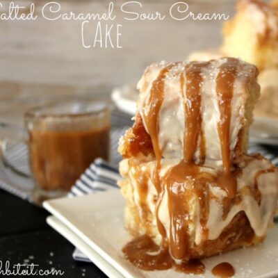 ~Salted Caramel Sour Cream Cake!