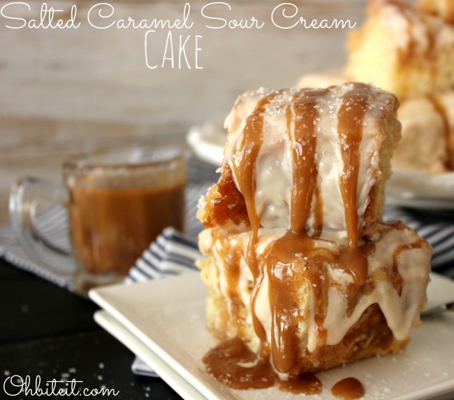 Salted Caramel Sour Cream Cake!