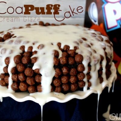 ~Cocoa Puff Cake…with Cream Glaze!