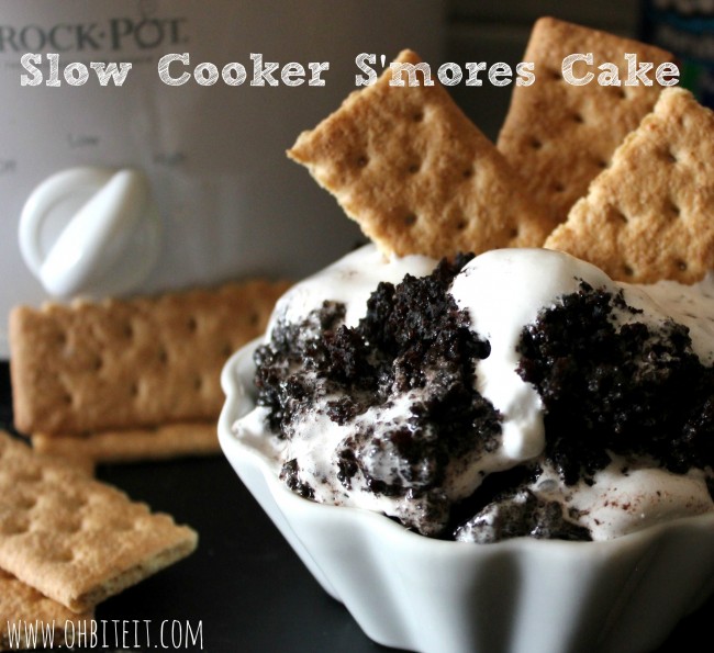 Slow Cooker S'mores Cake~