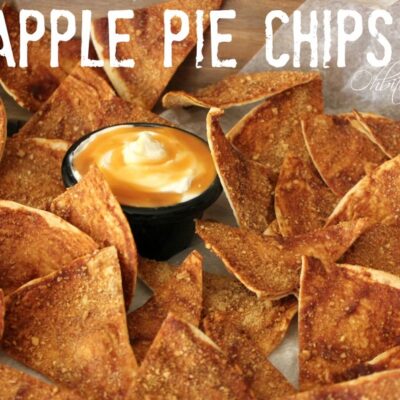 ~Apple Pie Chips…with Caramel Cream Cheese Dip!