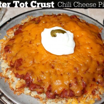 ~Tater Tot 'Crust' Chili Cheese Pizza!