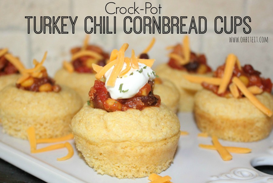 Crock-Pot Turkey Chili Cornbread Cups!
