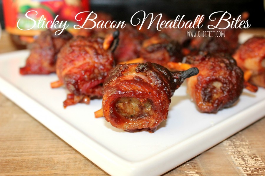 Sticky Bacon Meatball Bites!