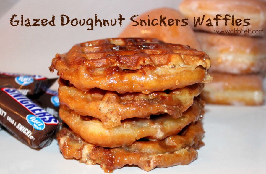 Glazed Doughnut Snickers Waffles!
