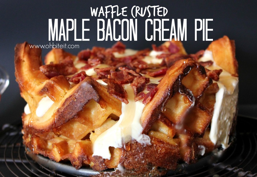 ~Waffle Crusted Maple Bacon Cream Pie!