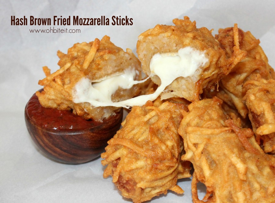 Hash Brown Fried Mozzarella Sticks!