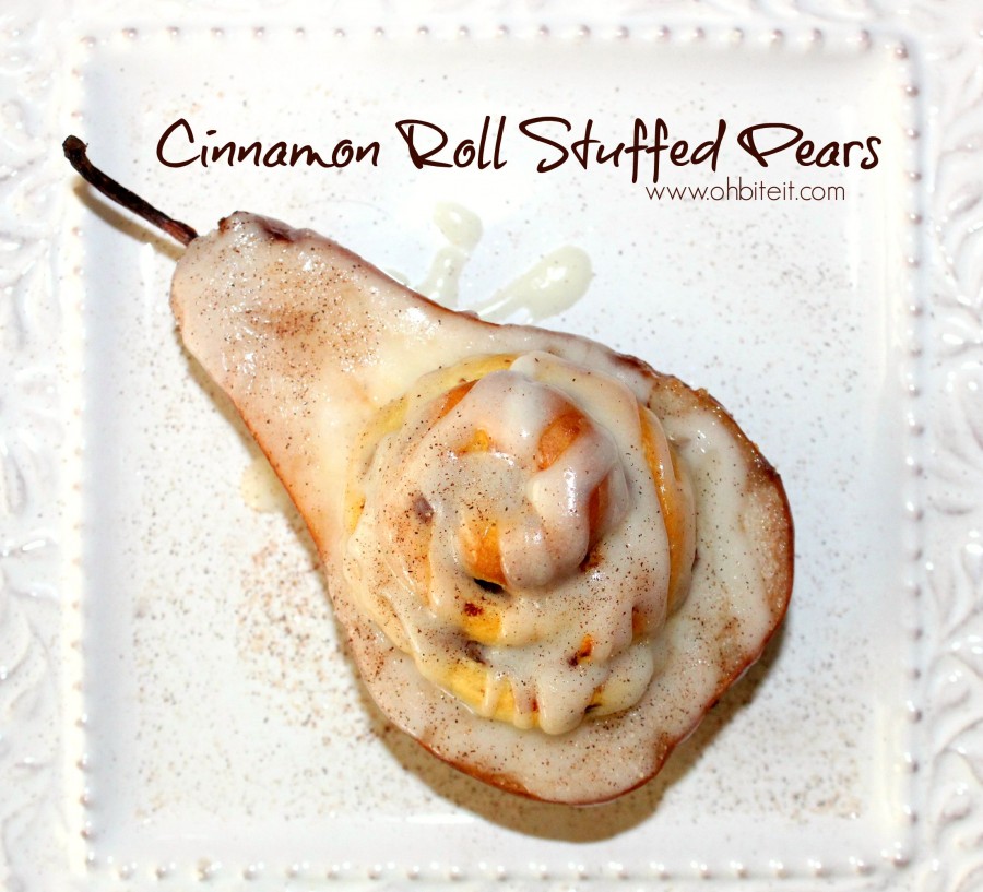 Cinnamon Roll Stuffed Pears!