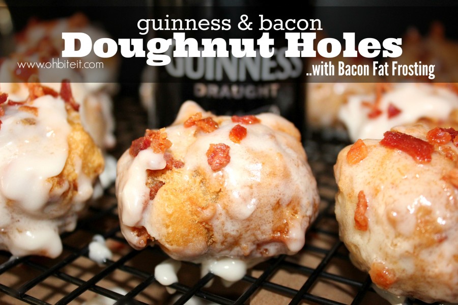 Guinness & Bacon Doughnut Holes..with bacon fat frosting!