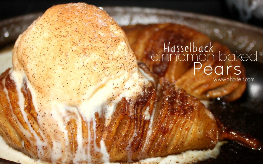 Hasselback Cinnamon Baked Pears!
