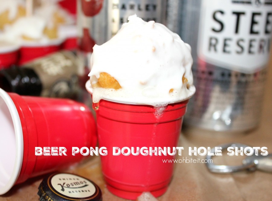 Beer Pong Doughnut Hole Shots!