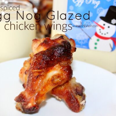 ~Spiced Egg Nog Glazed Chicken Wings!