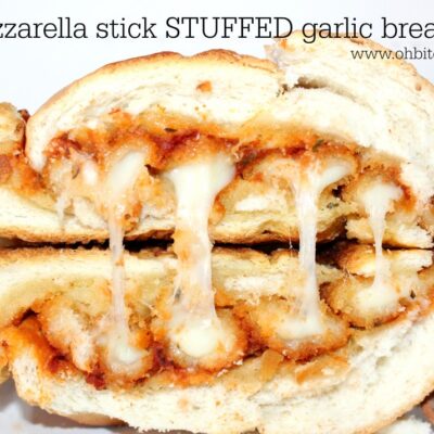 ~Mozzarella Stick STUFFED Garlic Bread!
