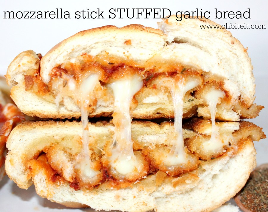 Mozzarella Stick Stuffed Garlic Bread!