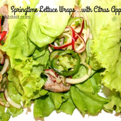 ~Pork Sirloin Springtime Lettuce Wraps ..with Citrus Apple Slaw!