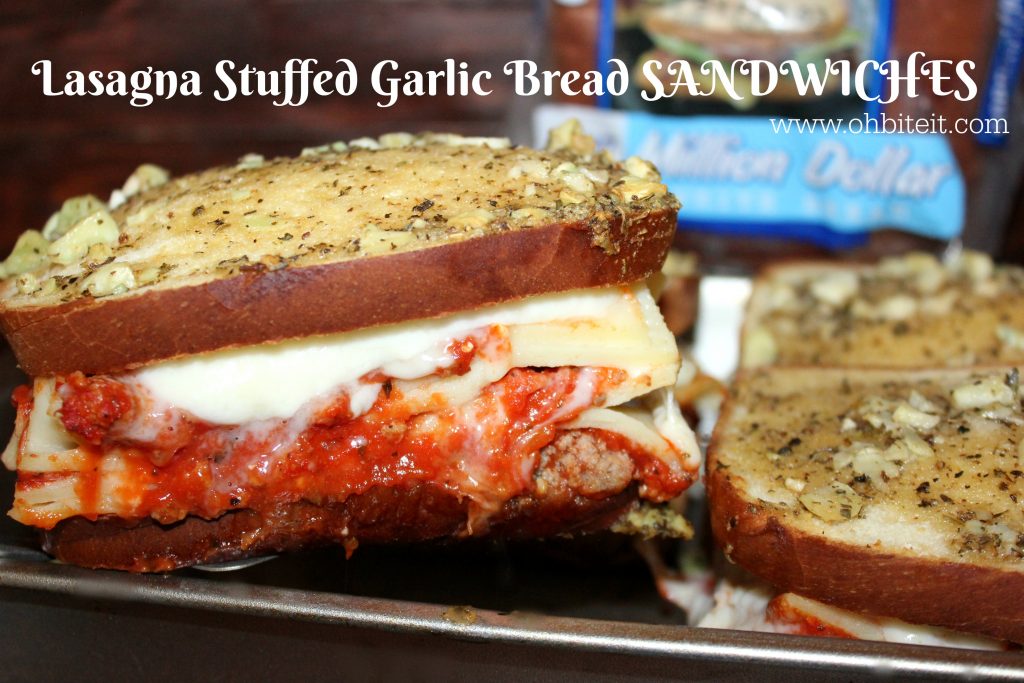 ~Lasagna Stuffed Garlic Bread Sandwiches!