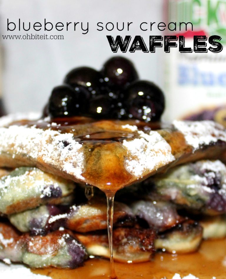 Blueberry Sour Cream Waffles! Oh Bite It