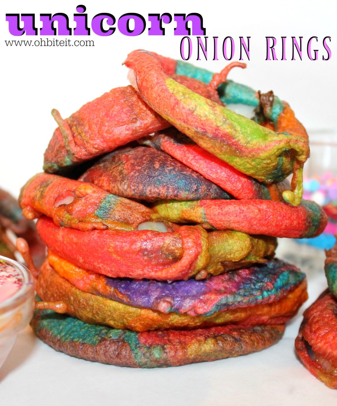 Unicorn Onion rings! Oh Bite It