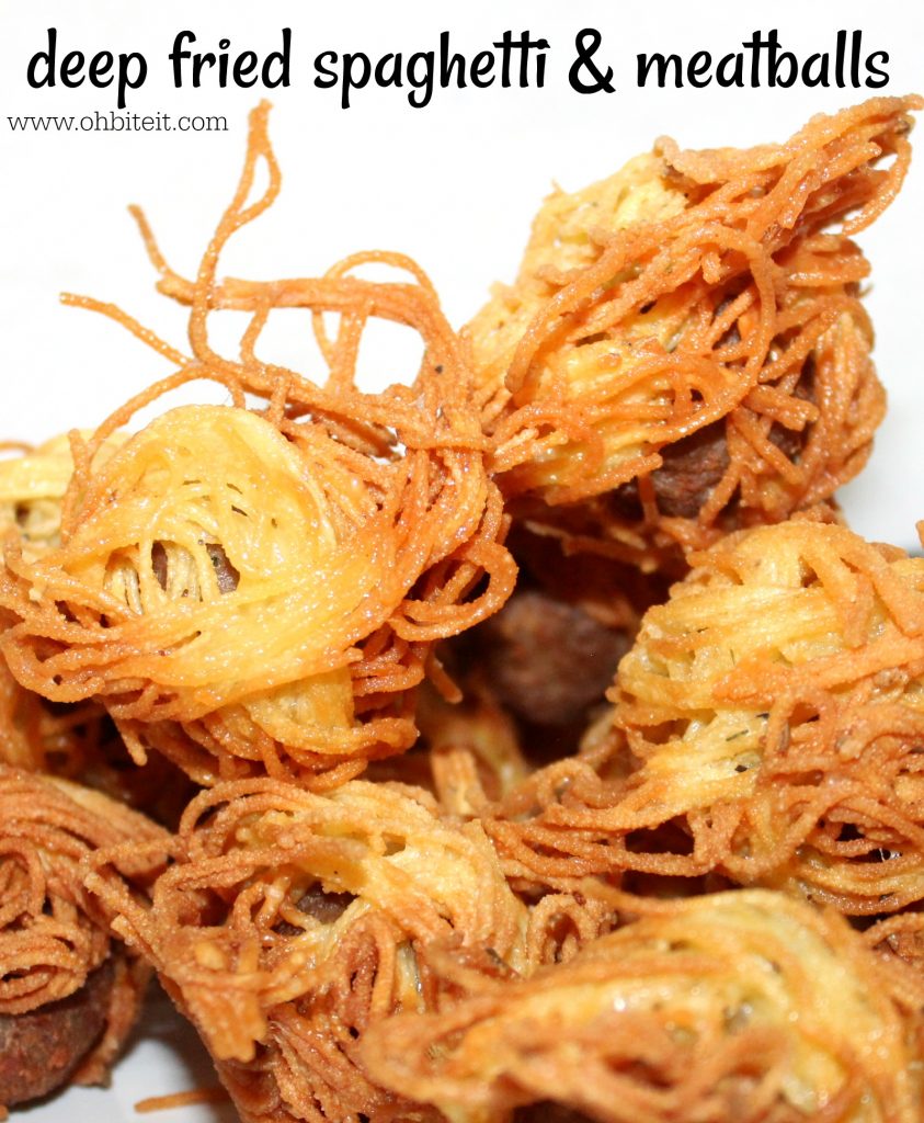 ~Deep Fried Spaghetti & Meatballs!