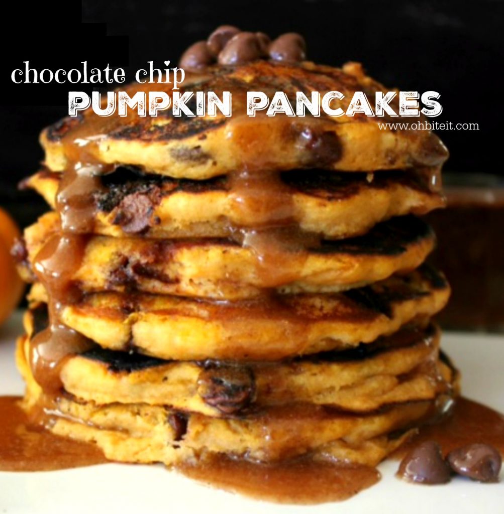 ~Chocolate Chip Pumpkin Pancakes…with Pumpkin Pie Syrup!