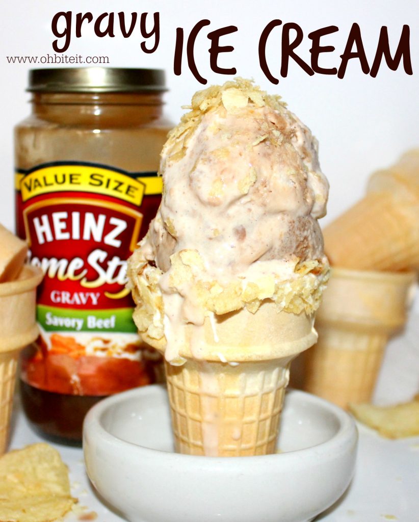 ~Brown Gravy Ice Cream… with potato chip cone!