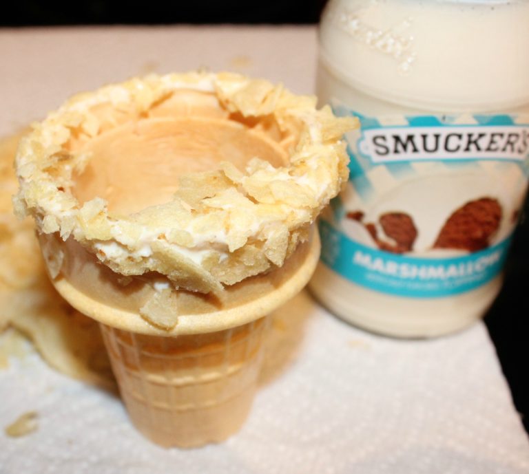 Brown Gravy Ice Cream… with potato chip cone! Oh Bite It
