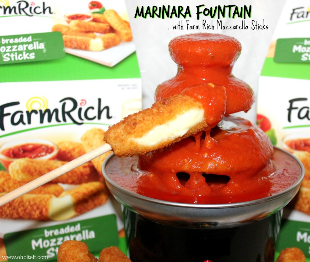 Marinara FOUNTAIN With Farm Rich Mozzarella Sticks Oh Bite It marinara-fountain-with-farm-rich-mozzarella-sticks-oh-bite-it