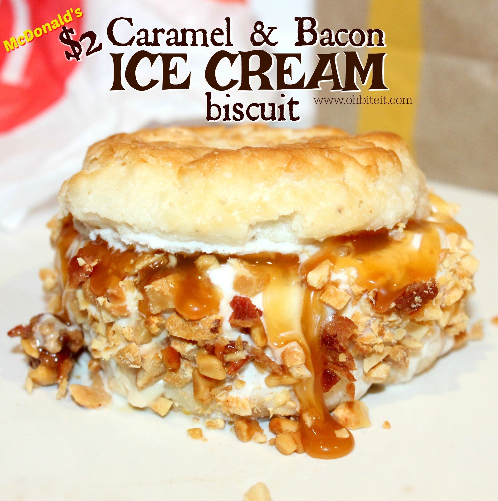 ~McDonald’s Caramel & Bacon Ice Cream Biscuit!