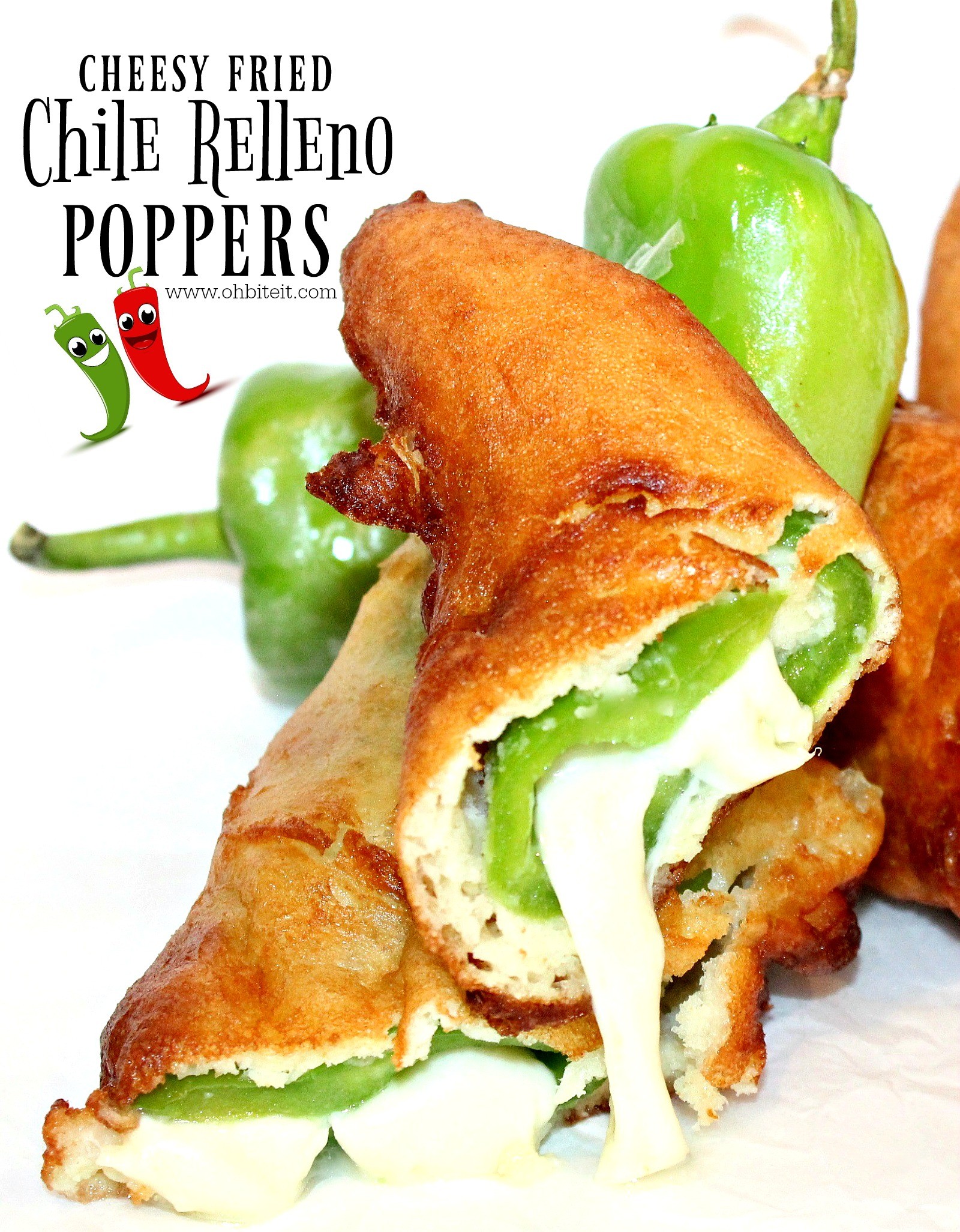 ~Cheesy Fried Chile Relleno Poppers!
